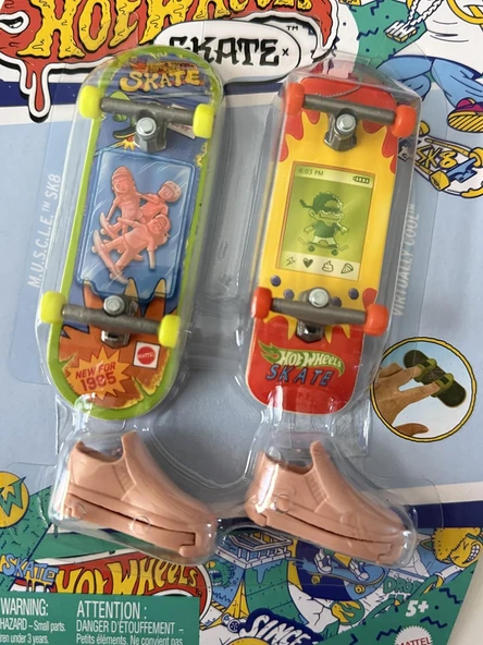 Hot Wheels Skate Retro Temalı İkili Parmak Kaykay ve Ayakkabı - Model 3 - 2