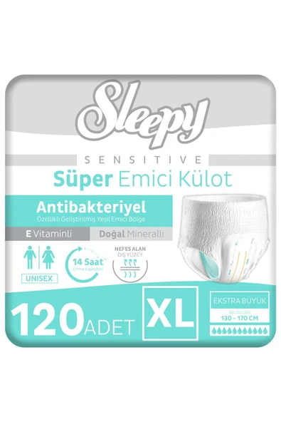 SLEEPY Sensitive Antibakteriyel Emici Külot Xlarge 30x4 120 Adet