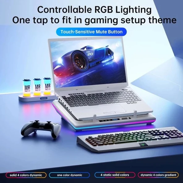 llano V12 RGB Dizüstü Bilgisayar Soğutma Pedi - Resim 3