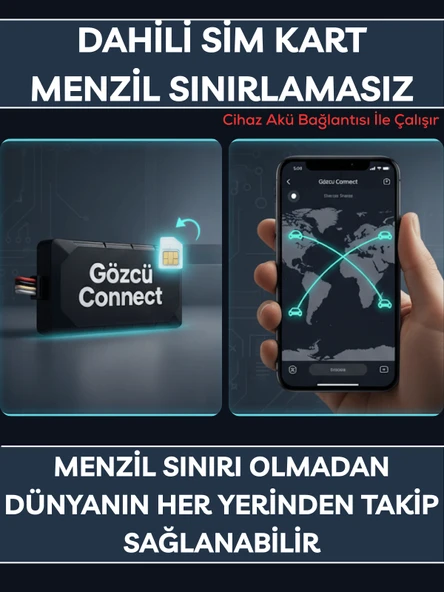 Gözcü Mobil Connect Takip Cihazı Anlık Konum Takibi Geçmişe Dönük Veri Araç Motor Gizli Takip Cihazı Geofenceli - 5