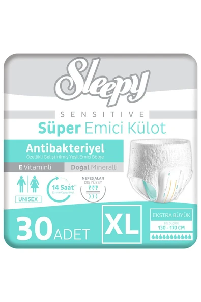 SLEEPY Sensitive Antibakteriyel Emici Külot Xlarge 30 Adet