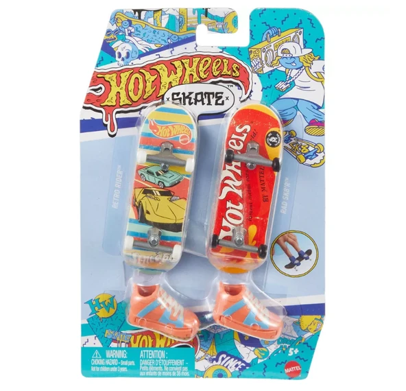 Hot Wheels Skate Retro Temalı Ikili Parmak Kaykay ve Ayakkabı - Model 2 - 4