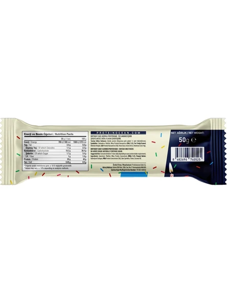 PROTEİNOCEAN Birthday Cake Protein Bar 50g (2 Adet) - 3