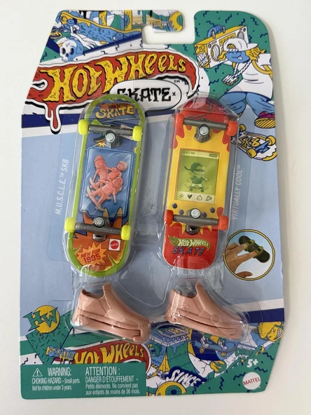 Hot Wheels Skate Retro Temalı İkili Parmak Kaykay ve Ayakkabı - Model 3 - 1