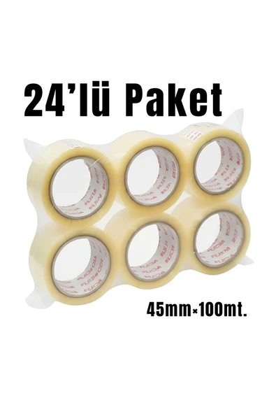 FT-2011 Hotmelt Şeffaf Koli Bandı 24'lü Paket (45mm×100m) ürün görseli
