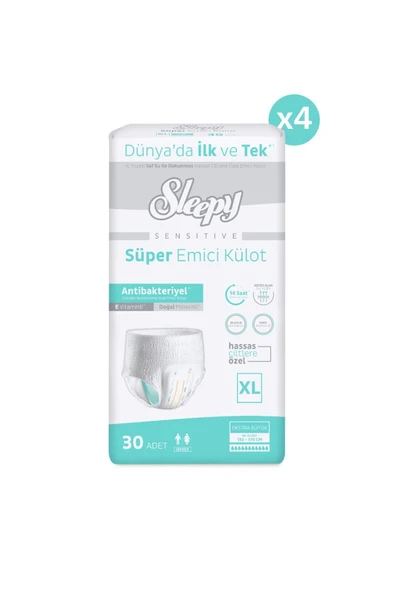 SLEEPY Sensitive Antibakteriyel Emici Külot Xlarge 30x4 120 Adet - 2
