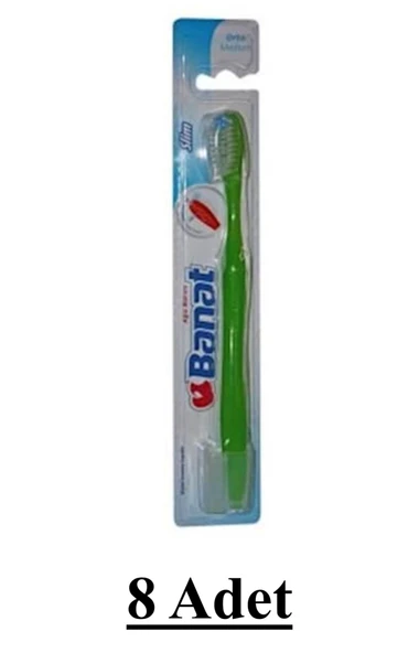 Banat Slim Yetişkin Orta Boy Diş Fırçası 8 Adet ürün görseli