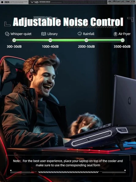 llano V10-SE Oyun Dizüstü Bilgisayarı Soğutma Pedi 3500 RPM Turbofanlı - Resim 7