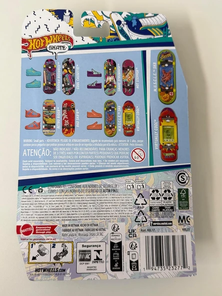 Hot Wheels Skate Retro Temalı İkili Parmak Kaykay ve Ayakkabı - Model 3 - 3