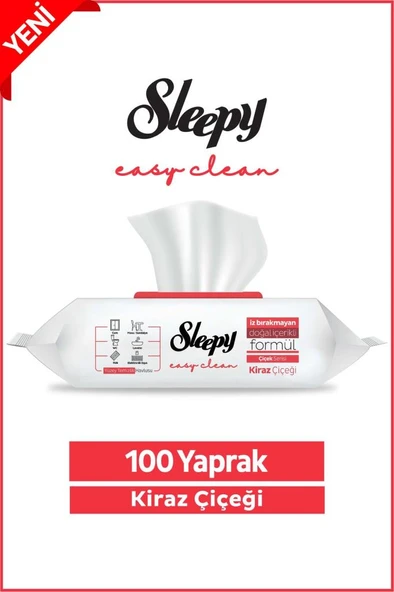 Sleepy Easy Clean Kiraz Çiçeği Yüzey Temizlik Havlusu&Mendili 100 Yaprak ürün görseli 1
