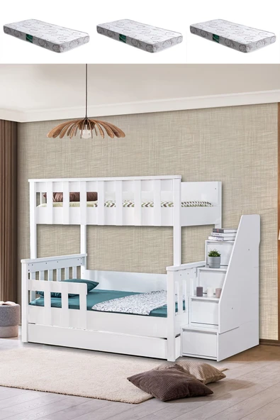 Ranza, Diva Mdf Profil Ayrılabilir 3lü Ranza 3 Adet Comfort Yatak ürün görseli 1