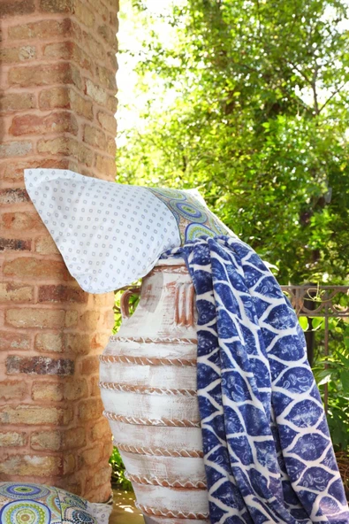 Mayolika Mavi Tek Kişilik Nevresim Ispanyol Battaniye Takımı - Resim 5