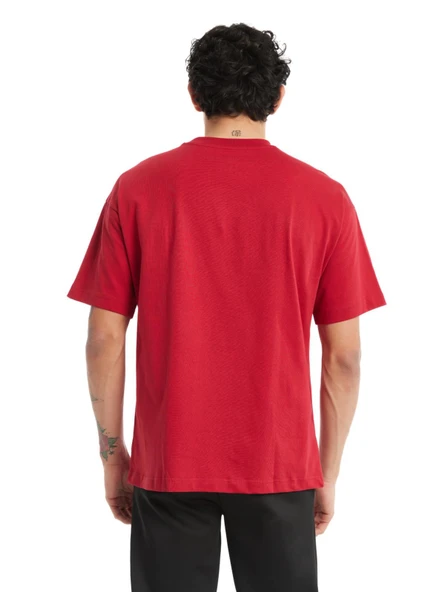 Galatasaray Orijinal Lisanslı Lazer Aslan Baskılı GS Logo Kırmızı Erkek T-Shirt - Resim 3