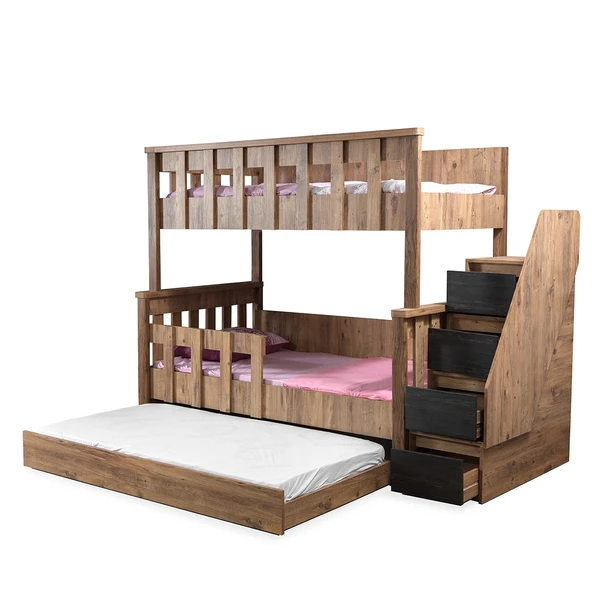 Ranza, Diva Mdf Profil Ayrılabilir 3lü Ranza 3 Adet Comfort Yatak - Resim 8