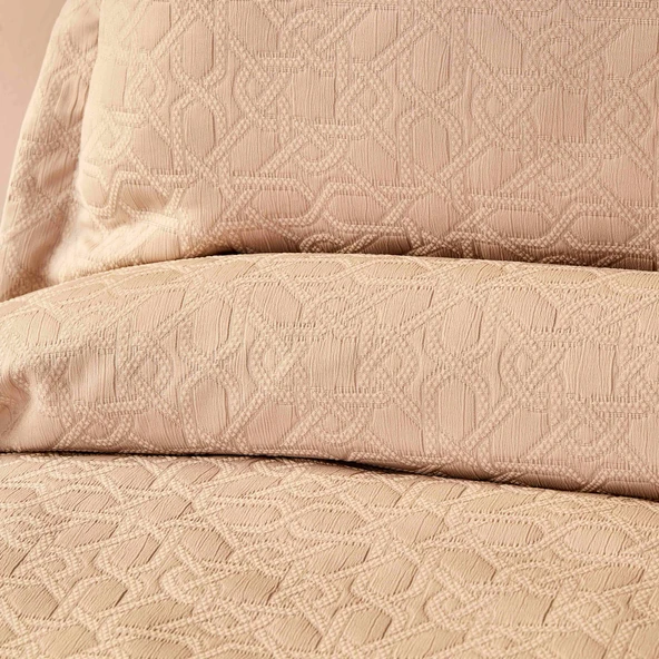 Karaca Home Back To Basic Pudra Tek Kişilik Yatak Örtüsü - Resim 4