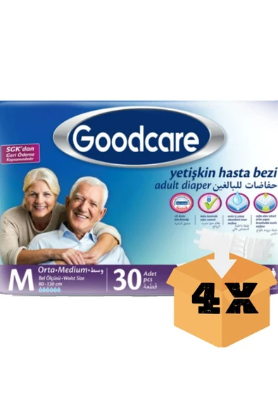 Goodcare Belbantlı Hasta Bezi Medium M 30'lu 4 Adet ürün görseli