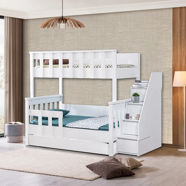 Ranza, Diva Mdf Profil Ayrılabilir Ranza - Beyaz 2 Adet Comfort Yatak - Resim 2