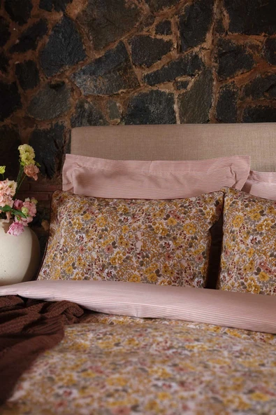 Karaca Home Florent Sarı Tek Kişilik Nevresim Takımı Triko Battaniye Set - Resim 7