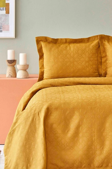 Karaca Home Back To Basic Hardal Tek Kişilik Yatak Örtüsü - Resim 4