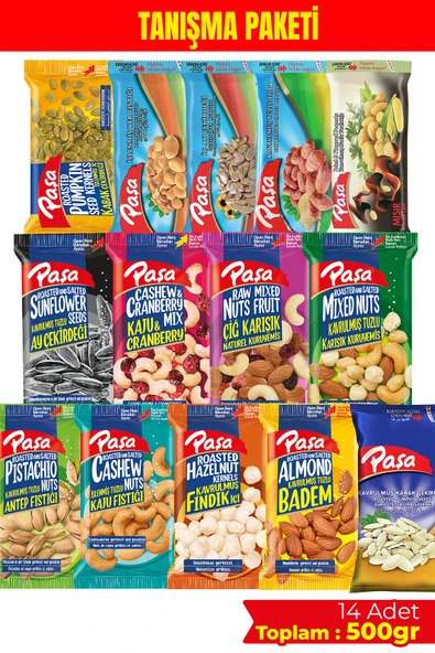 14lü Karışık Kuruyemiş Tanışma Paketi 500 gr – Mini Tadım Seti - 1