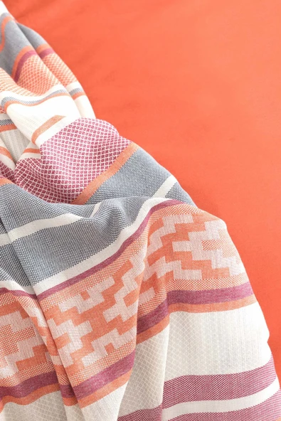 Karaca Home Basic Terecota Taş Çift Taraflı Çift Kişilik Nevresim Pike Takımı  - Resim 3