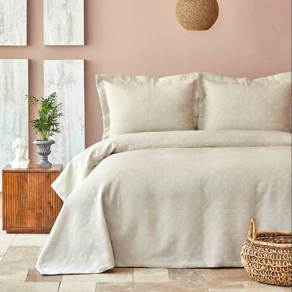 Karaca Home Back To Basic Bej Tek Kişilik Yatak Örtüsü - Resim 4