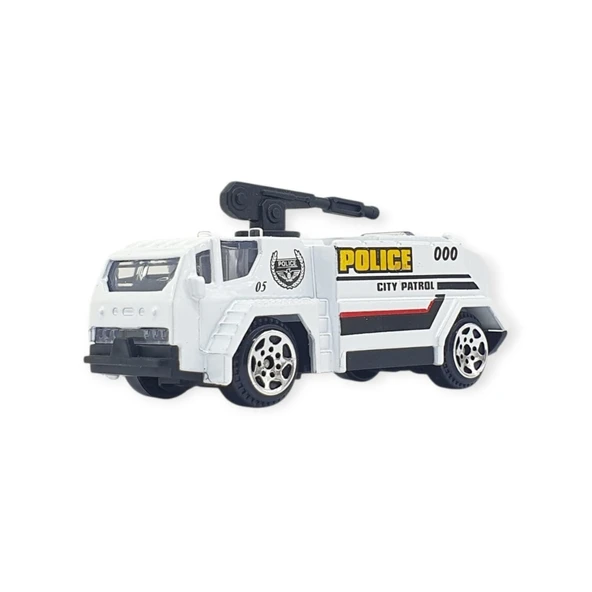3'lü İş Makinaları Road Seti - Die Cast - DS044 - Polis - Resim 4