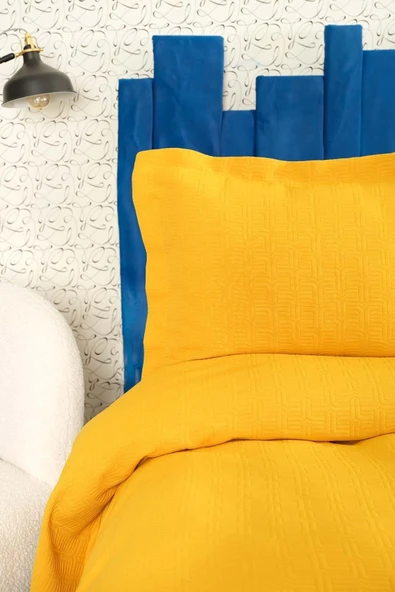 Karaca Home Cedric Sarı Çift Kişilik Yatak Örtüsü - 5