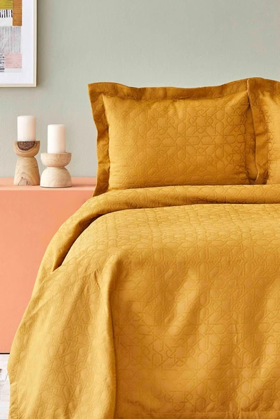 Karaca Home Back To Basic Hardal Çift Kişilik Yatak Örtüsü - Resim 2