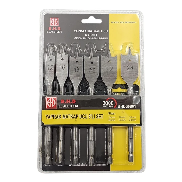 Fixonic B.H.D BHD000801 6'lı Yaprak Matkap Ucu Seti (12-16-18-20-22-24mm) ürün görseli 1