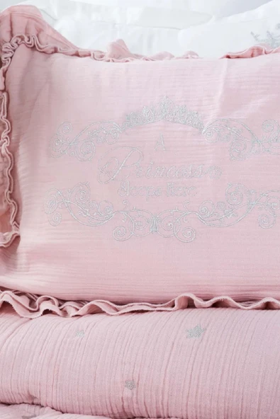 Royale Blush %100 Pamuk Müslin Nakışlı Private Bebek Yorgan Seti - Resim 7