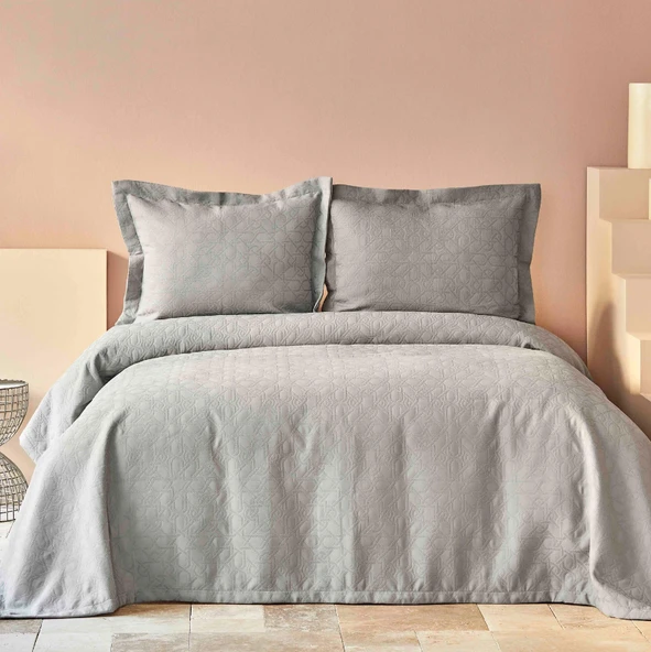 Karaca Home Back To Basic Gri Tek Kişilik Yatak Örtüsü - Resim 2