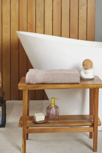 Karaca Home Dielle Recycle %100 Pamuk Banyo Havlusu 70 cm x 140 cm Bej  - Resim 2