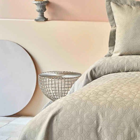 Karaca Home Back To Basic Bej Tek Kişilik Yatak Örtüsü - Resim 6