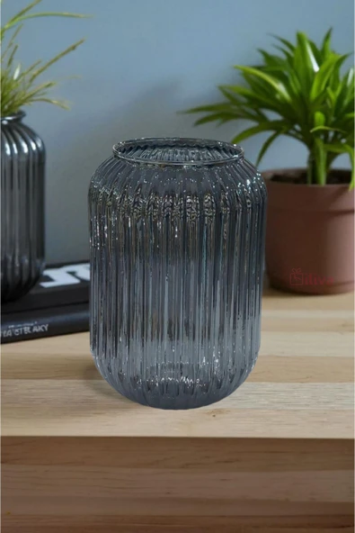 Dekoratif Çizgili Füme Vazo Origami Pinterest Büyük Vazo - 2