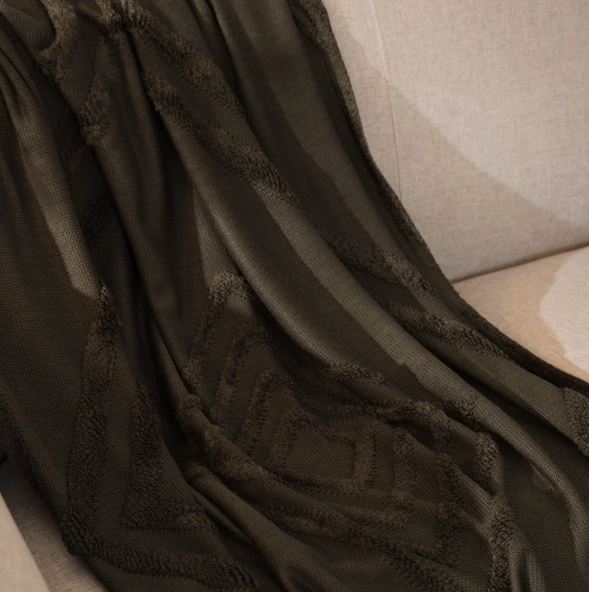 Karaca Home Karlo Haki Triko Tv Battaniyesi 130x170 cm - Resim 2