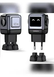 Nexode RG 65W Robot GaN Hızlı Şarj Cihazı 2xUSB-C - 1xUSB-A Gri 25685B