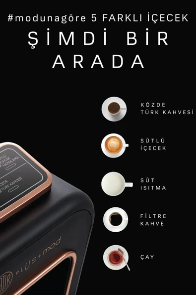 Hatır Plus Mod 5 In 1 Konuşan Kahve Ve Çay Makinesi Black Copper - Resim 3
