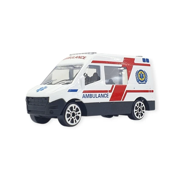3'lü İş Makinaları Road Seti - Die Cast - DS044 - Ambulans - Resim 4
