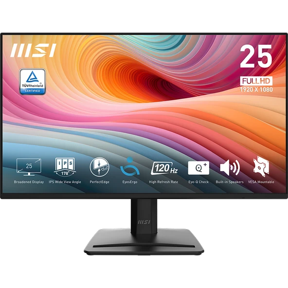 MSI PRO MP252 E2 24.5" 120Hz 1ms HDMI DP HDR Ready AdaptiveSync FHD IPS Monitör ürün görseli 1