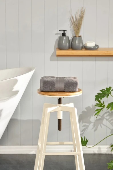 Aquasoft %100 Pamuk Yüz Havlusu 50x90 Cm Antrasit - Resim 4