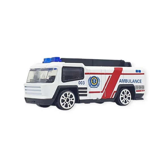3'lü İş Makinaları Road Seti - Die Cast - DS044 - Ambulans - 2