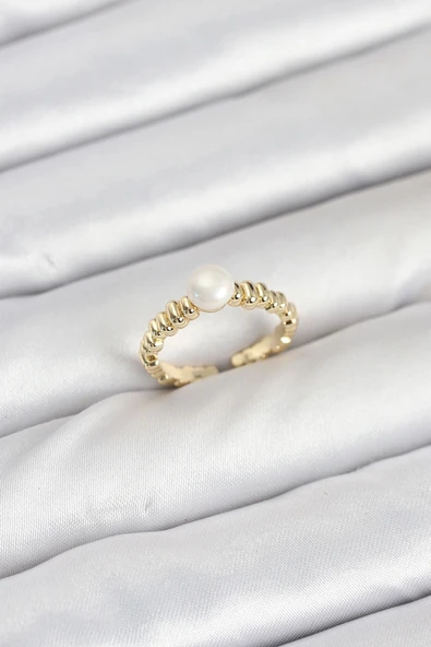 Pirinç Gold Renk Göbek İnci Model Kadın Yüzük ürün görseli 1