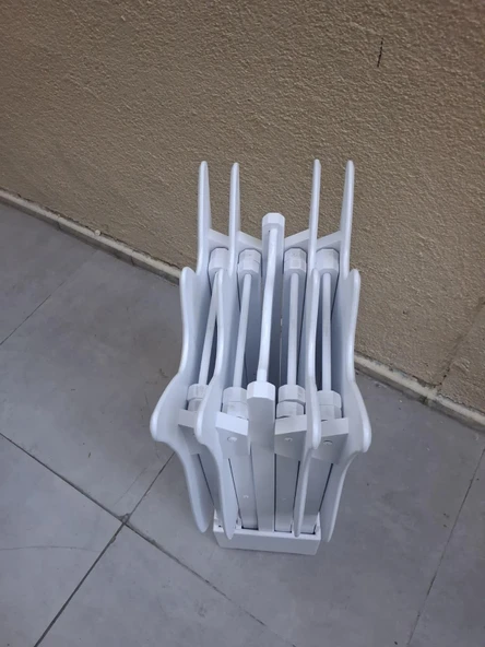 Zigon Çanta 90539 Lale Model Dörtlü Takım Ahşap MDF Beyaz Renk El Yapım - Resim 3