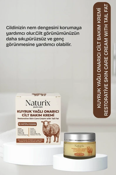Kuyruk Yağlı Cilt Bakım Kremi 50ml | 12 Doğal Kaynaklı İçerikli Nemlendirici Bakım Kremi - Resim 2