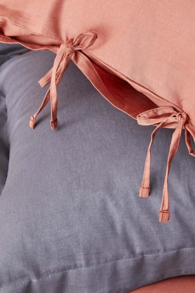 Basic Antrasit Terecota Çift Taraflı Çift Kişilik Nevresim Takımı - Resim 6