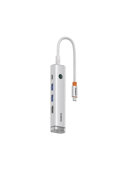 Baseus UltraJoy Series 5-Port HUB AIR - Gümüş (Type-C to HDMI4K@60Hz*1+USB3.0*2+PD*1+RJ45*1) - 1