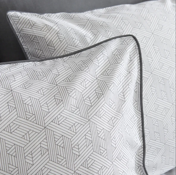 Karaca Home Ferne %100 Pamuk Çift Kişilik Nevresım Takımı Gri - Resim 2