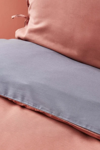 Basic Antrasit Terecota Çift Taraflı Çift Kişilik Nevresim Takımı - Resim 5