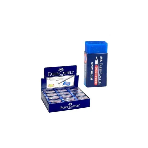 Faber-Castell Sınav Silgisi Dust-Free Mavi 24’lü Paket ürün görseli 1